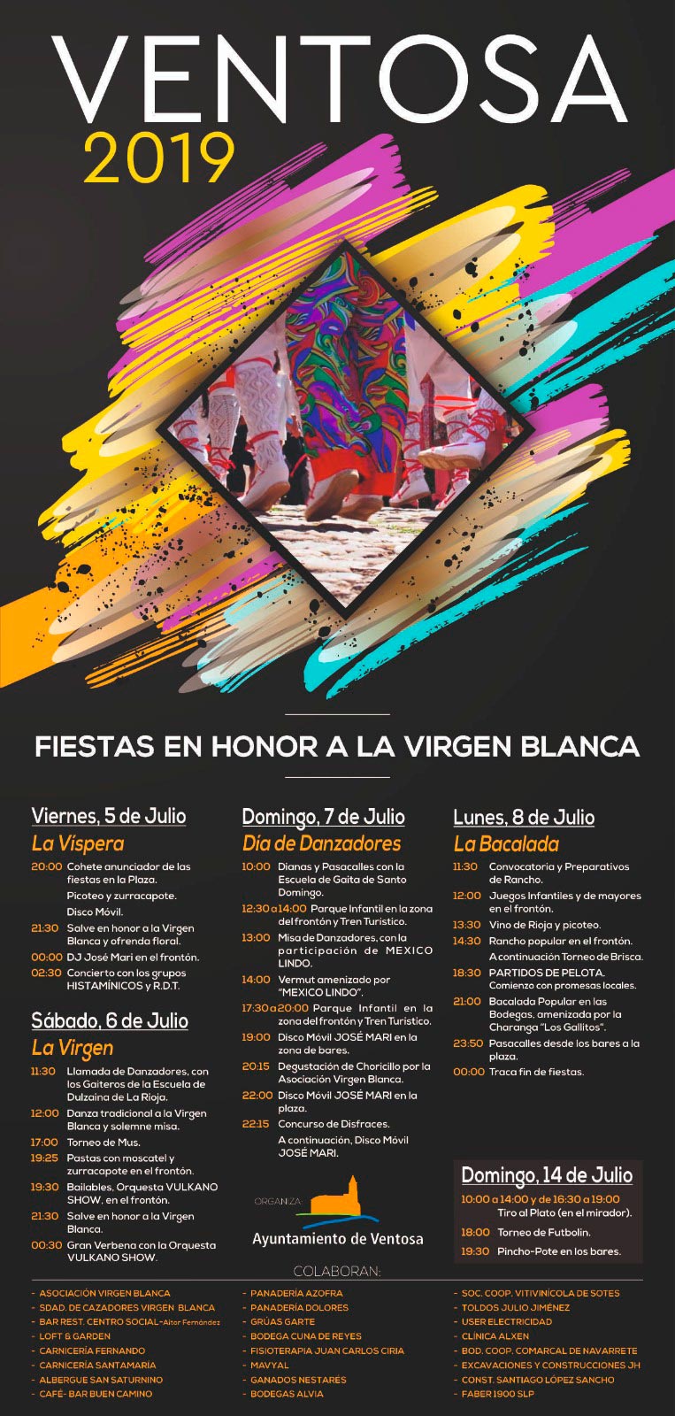 Fiestas patronales en honor a la Virgen Blanca 2019 Ventosa